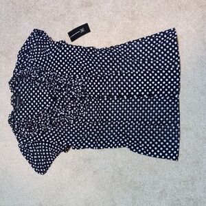 Black & White Polkadot Top / INC International Concepts Shirt